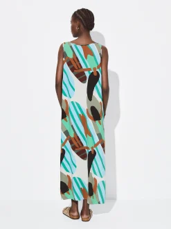 PARFOIS Vestido Midi Estampado Multicor Best Sale