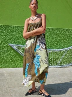 PARFOIS Vestido Midi Estampado Multicor Outlet