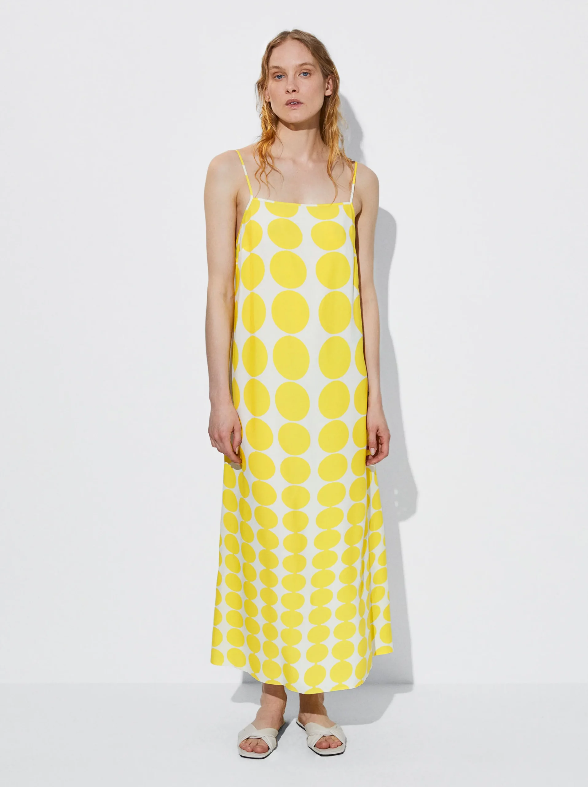 PARFOIS Vestido Midi Estampado Amarillo Online