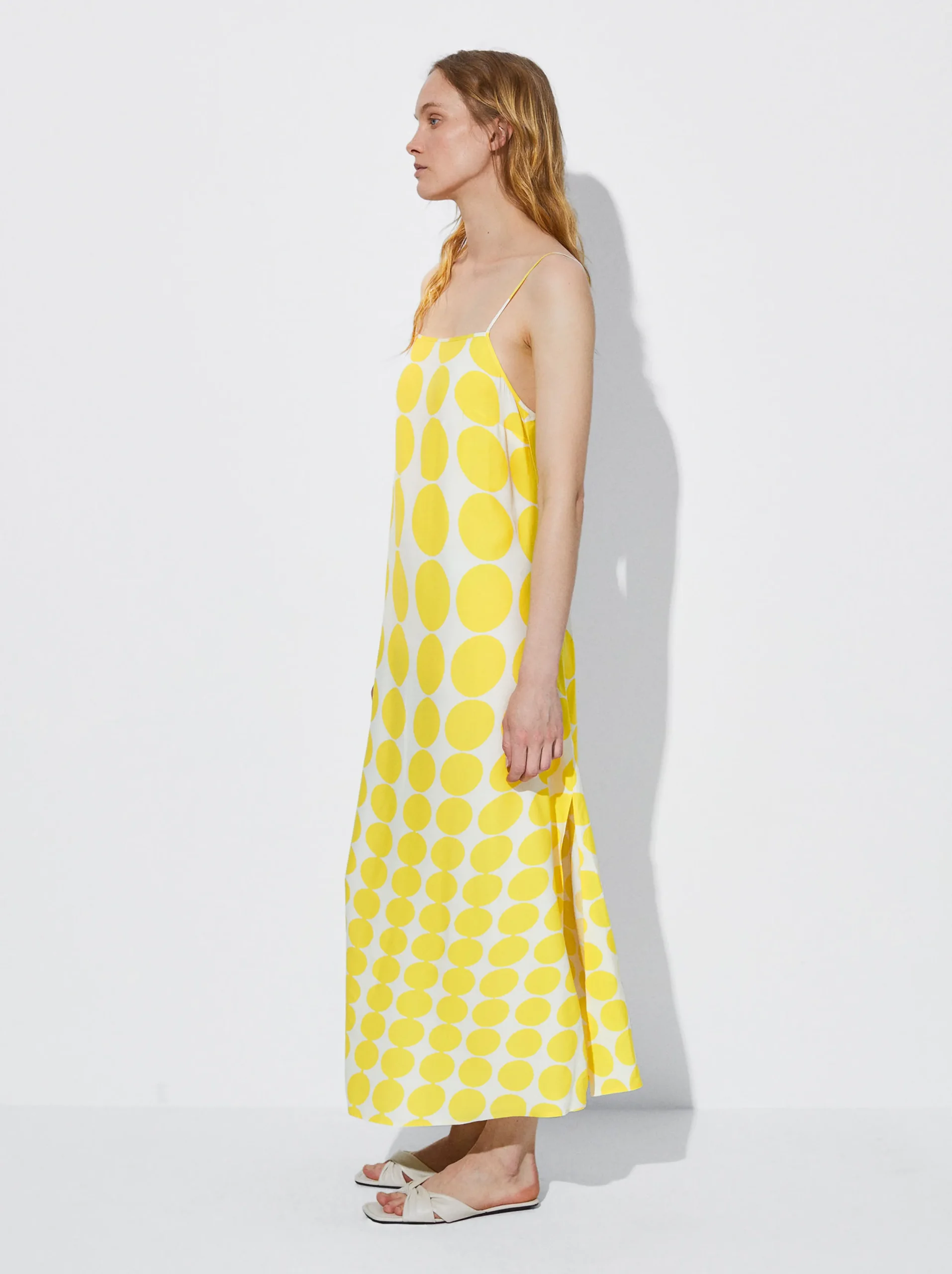 PARFOIS Vestido Midi Estampado Amarillo Online