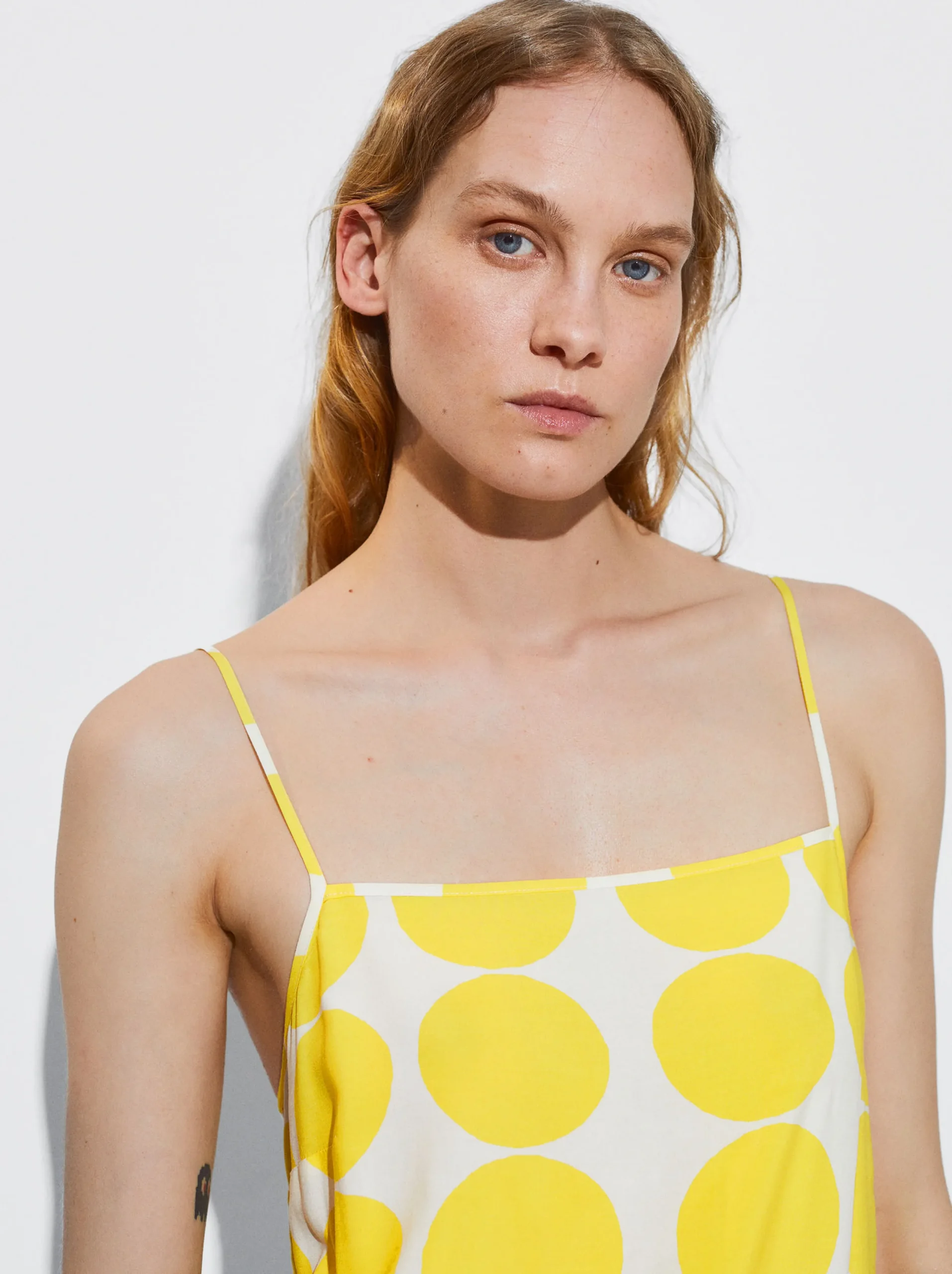 PARFOIS Vestido Midi Estampado Amarillo Online