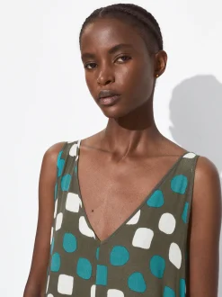 PARFOIS Vestido Midi Estampado Marr&oacute;n Clearance