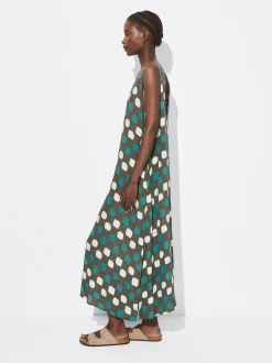 PARFOIS Vestido Midi Estampado Marrón Clearance