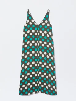 PARFOIS Vestido Midi Estampado Marrón Clearance