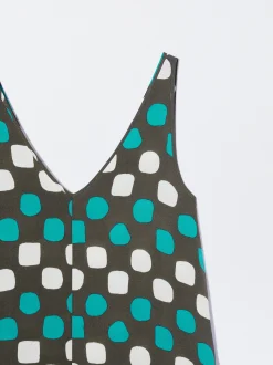 PARFOIS Vestido Midi Estampado Marrón Clearance