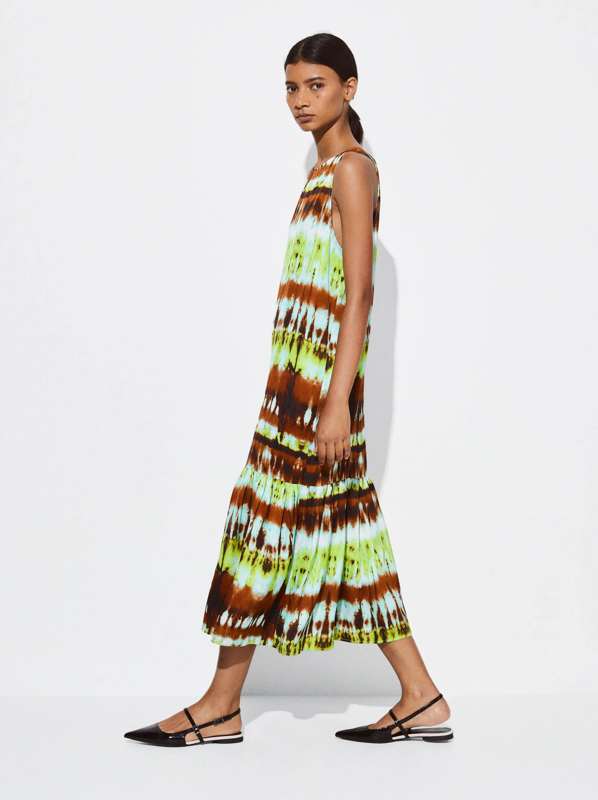 PARFOIS Vestido Midi Estampado Verde Online
