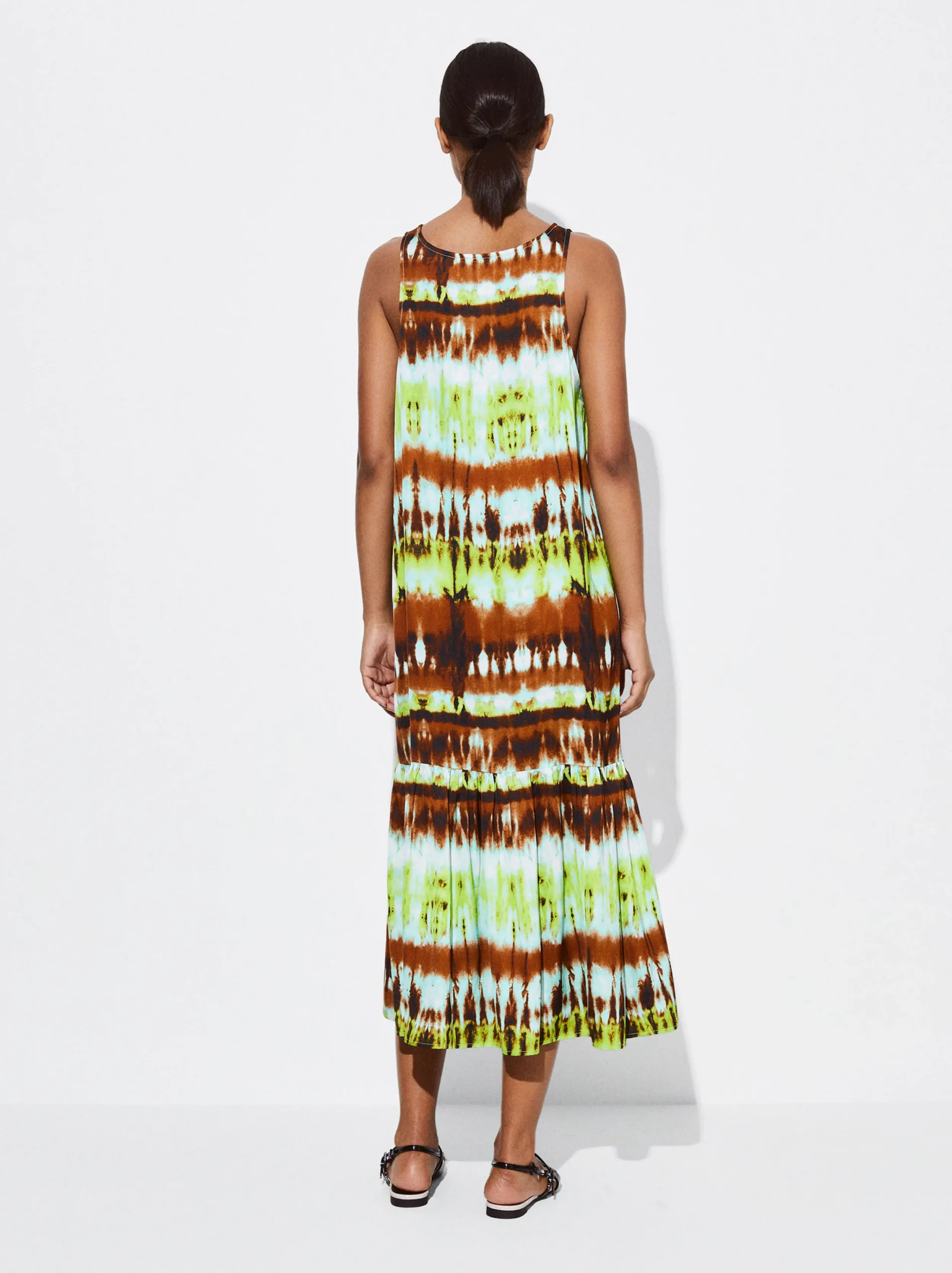 PARFOIS Vestido Midi Estampado Verde Online