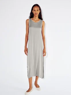 PARFOIS Vestido Midi Satinado Gris Store