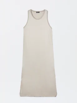 PARFOIS Vestido Midi Satinado Gris Store