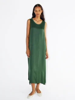 PARFOIS Vestido Midi Satinado Verde Hot