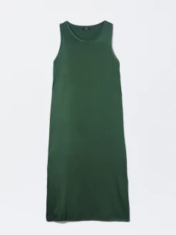 PARFOIS Vestido Midi Satinado Verde Hot
