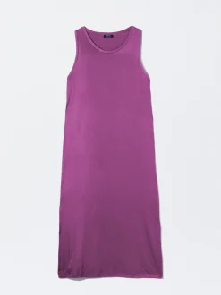 PARFOIS Vestido Midi Satinado Fucsia Shop