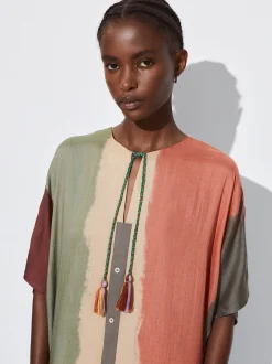 PARFOIS Vestido Modal Color Block Multicor Hot