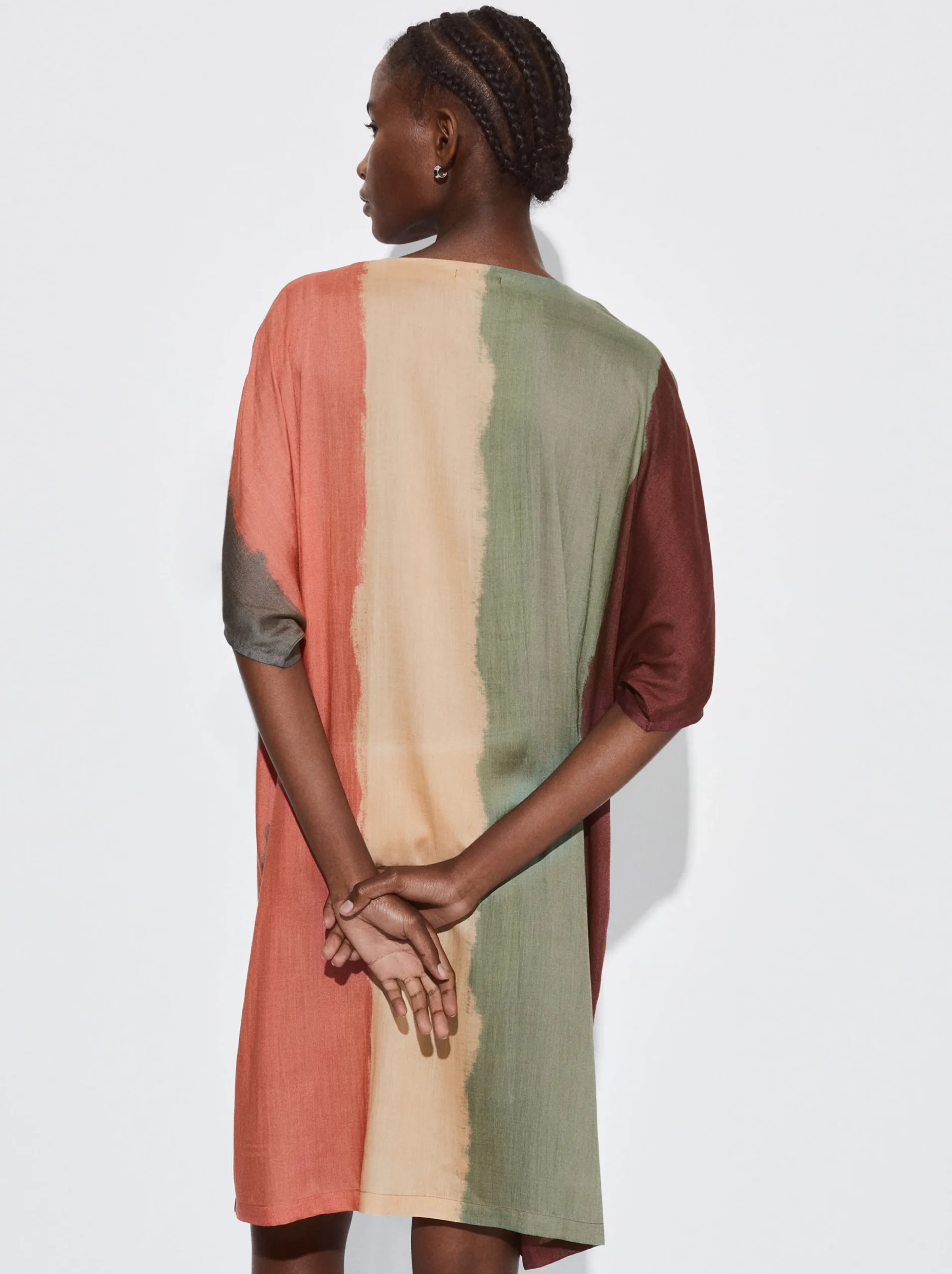 PARFOIS Vestido Modal Color Block Multicor Hot