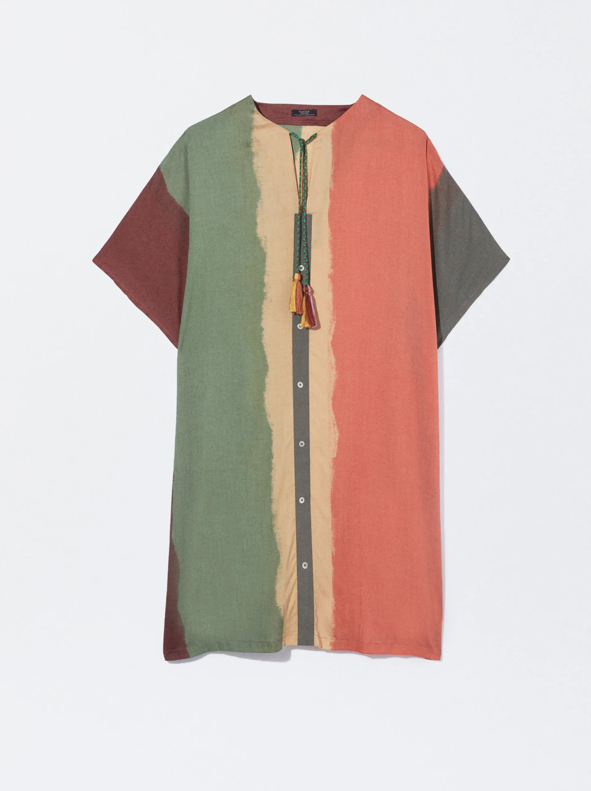 PARFOIS Vestido Modal Color Block Multicor Hot