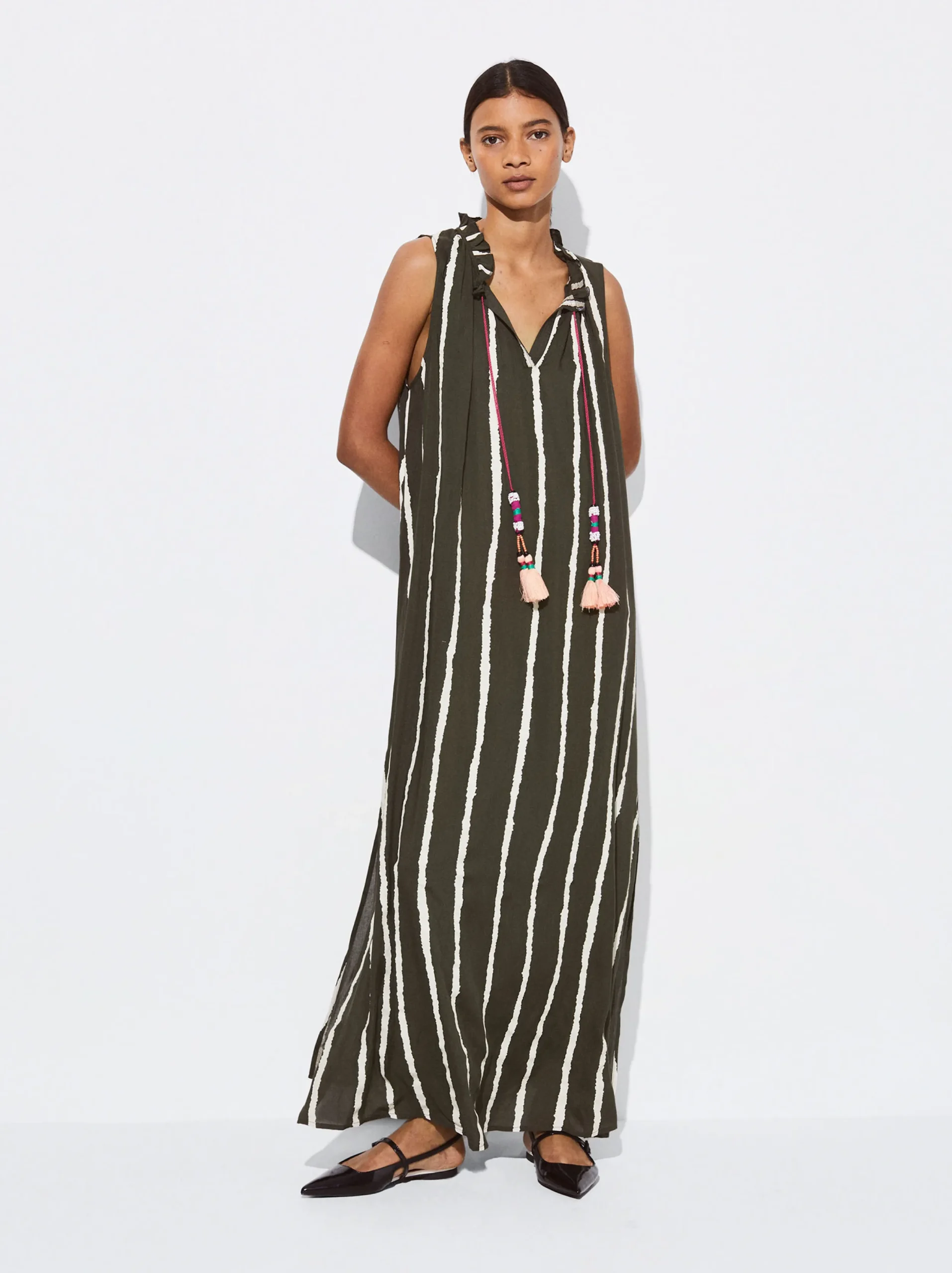 PARFOIS Vestido Modal Con Rayas Multicor Online