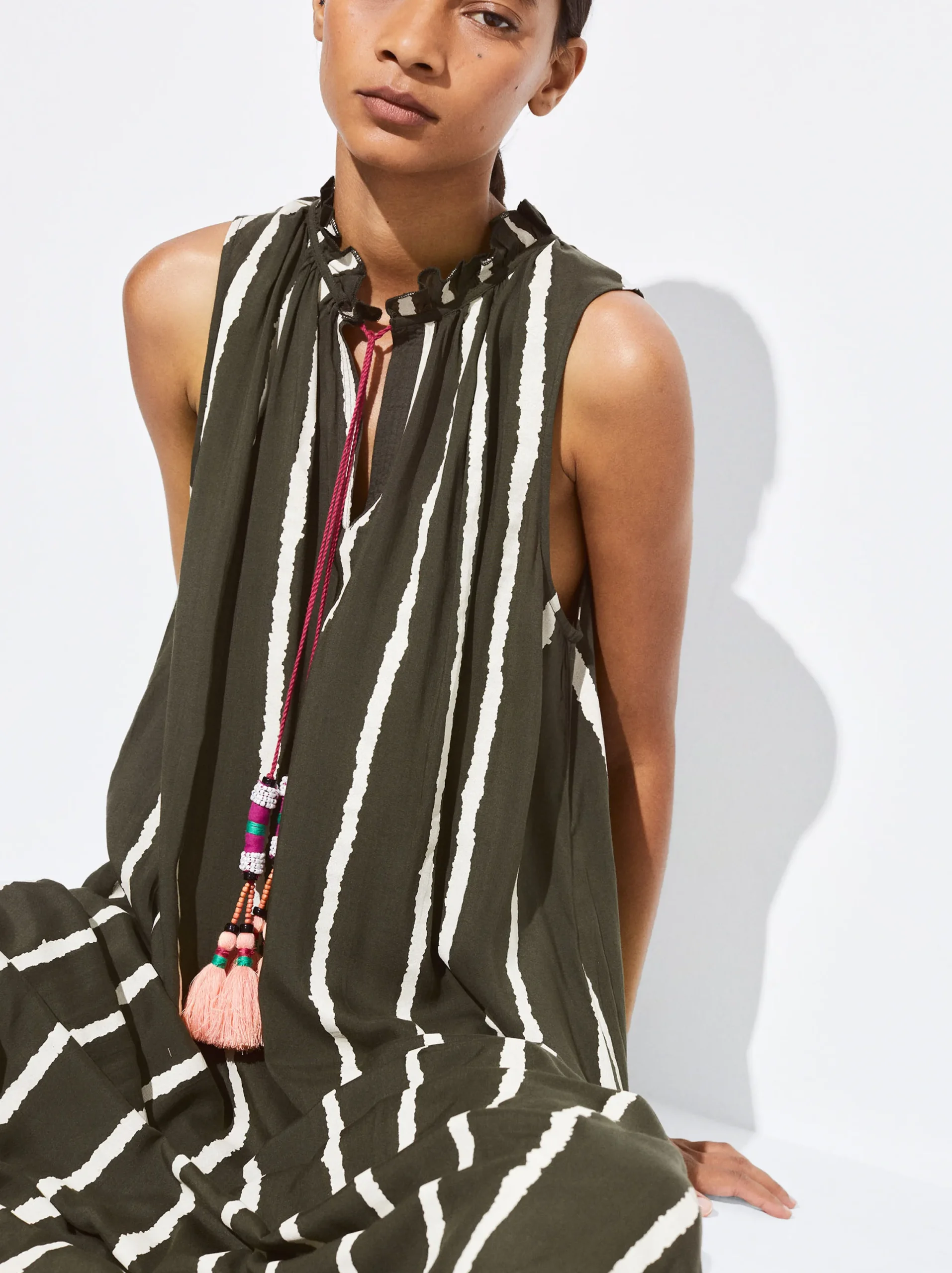 PARFOIS Vestido Modal Con Rayas Multicor Online