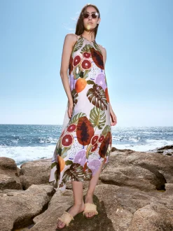 PARFOIS Vestido Modal Estampado Multicor Fashion