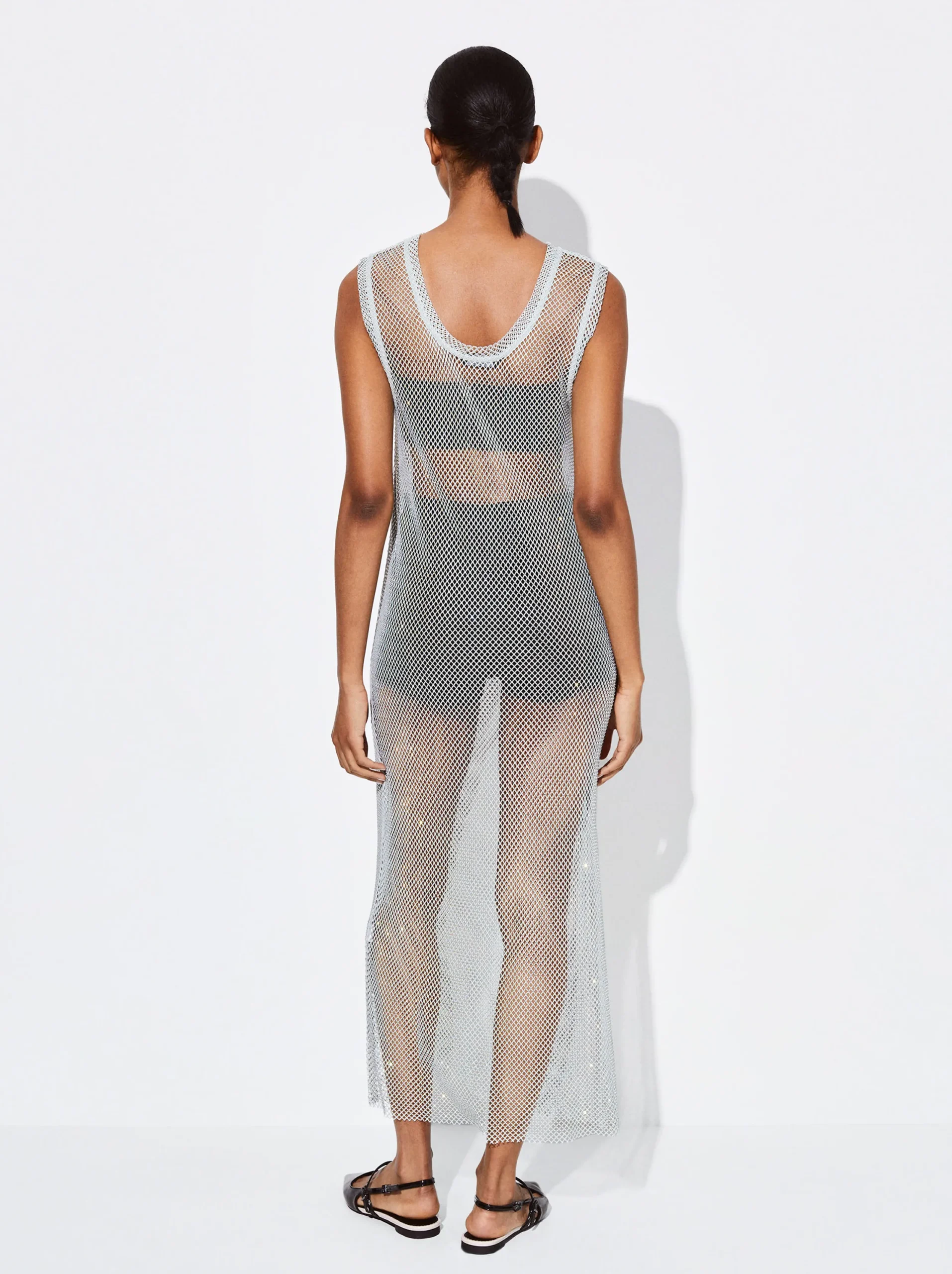 PARFOIS Vestido Punto Mesh Gris Outlet