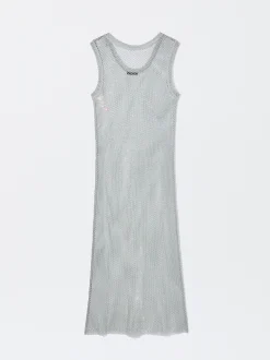 PARFOIS Vestido Punto Mesh Gris Outlet