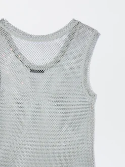 PARFOIS Vestido Punto Mesh Gris Outlet