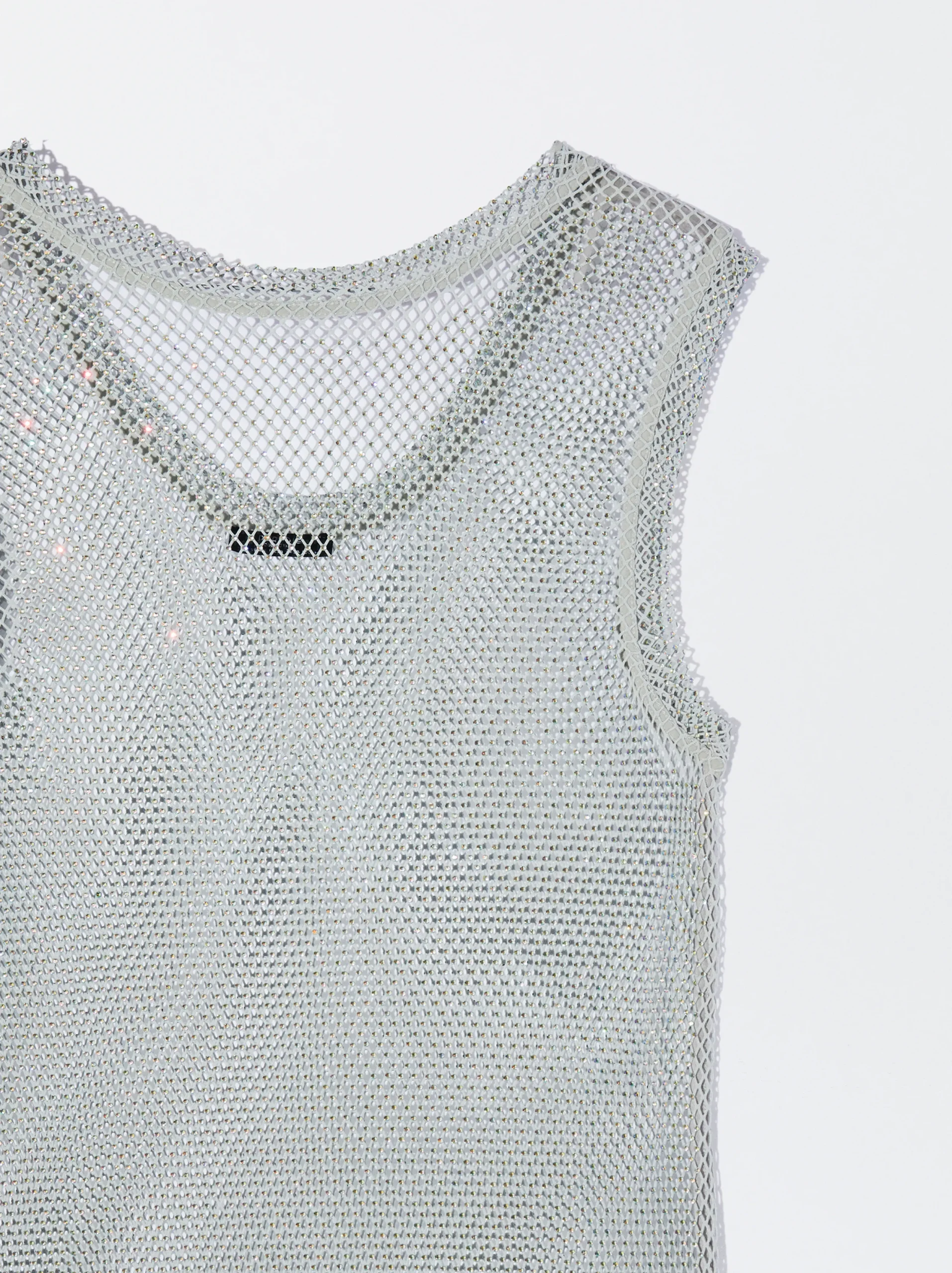 PARFOIS Vestido Punto Mesh Gris Outlet