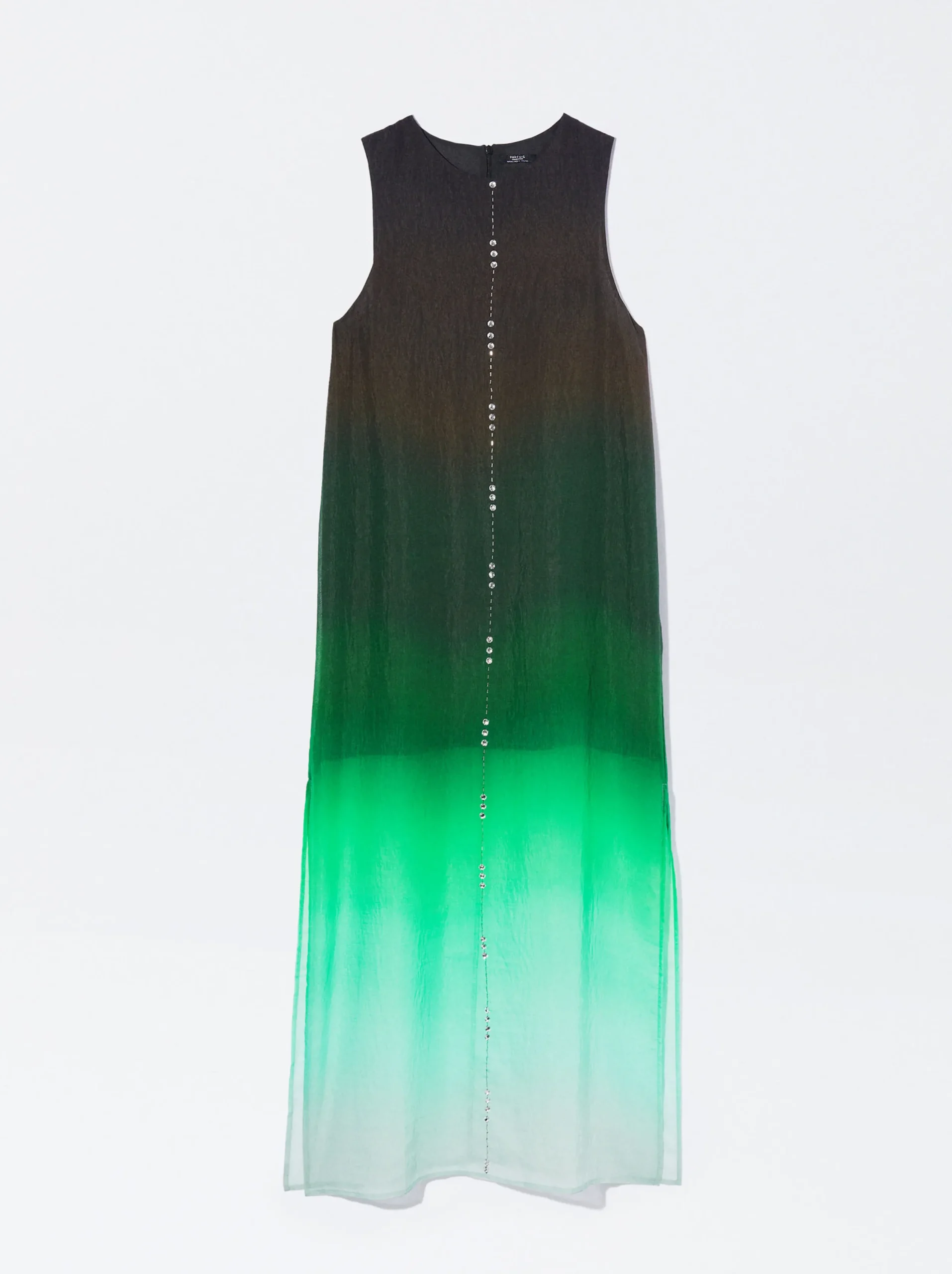 PARFOIS Vestido Tie-Dye Lyocell Verde New