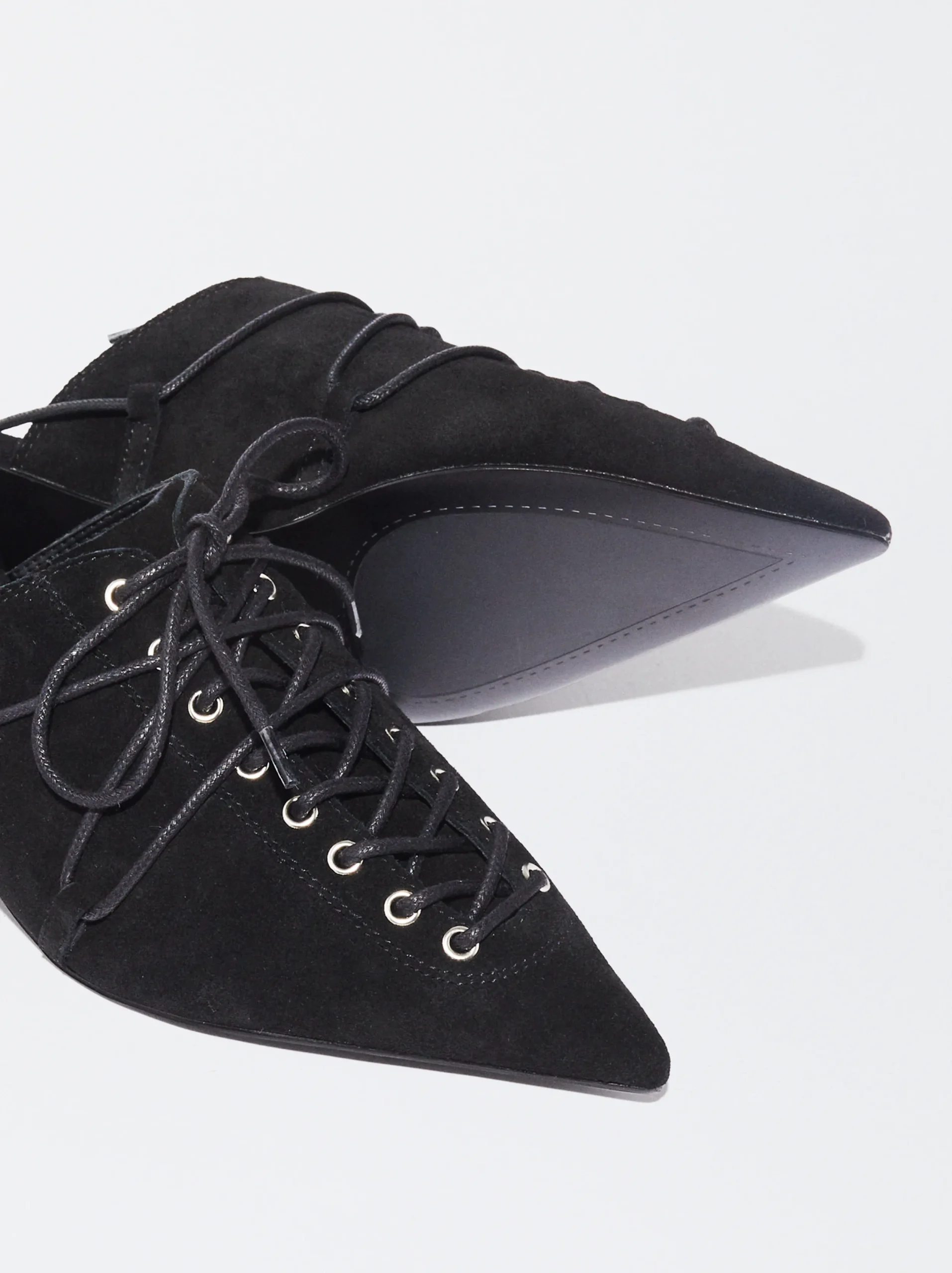PARFOIS Zapato Destalonado Atado Piel Negro Cheap
