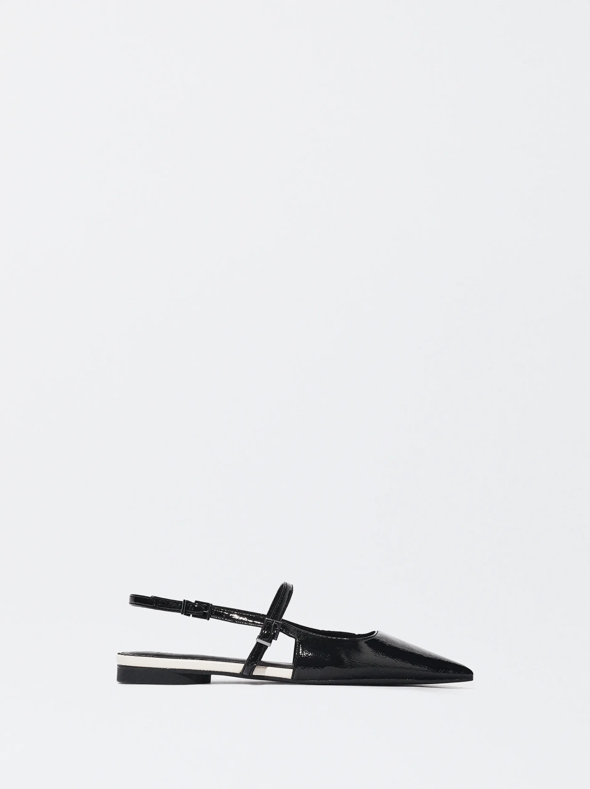 PARFOIS Zapato Plano Destalonado Negro Flash Sale