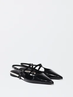 PARFOIS Zapato Plano Destalonado Negro Flash Sale
