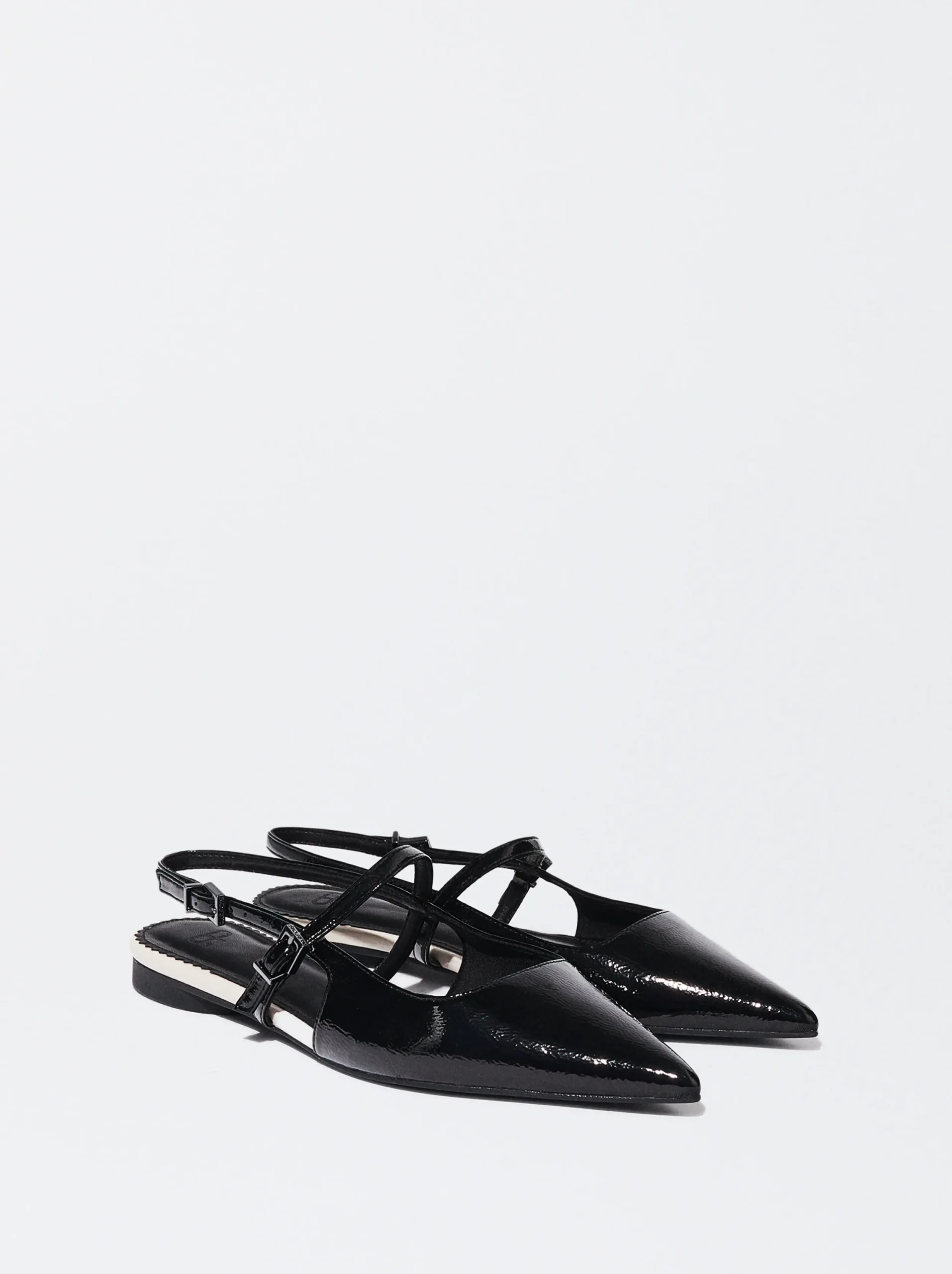PARFOIS Zapato Plano Destalonado Negro Flash Sale
