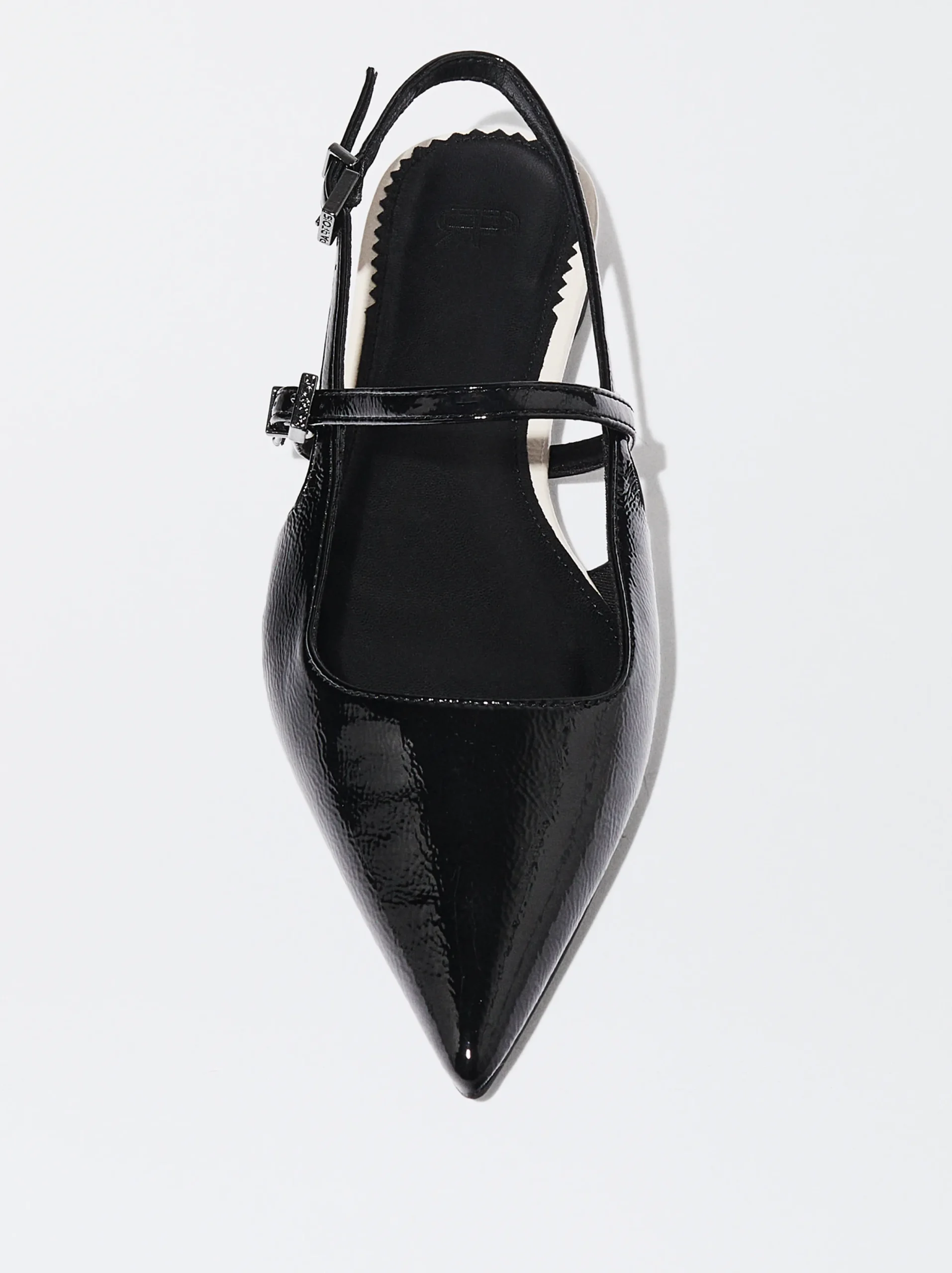 PARFOIS Zapato Plano Destalonado Negro Flash Sale