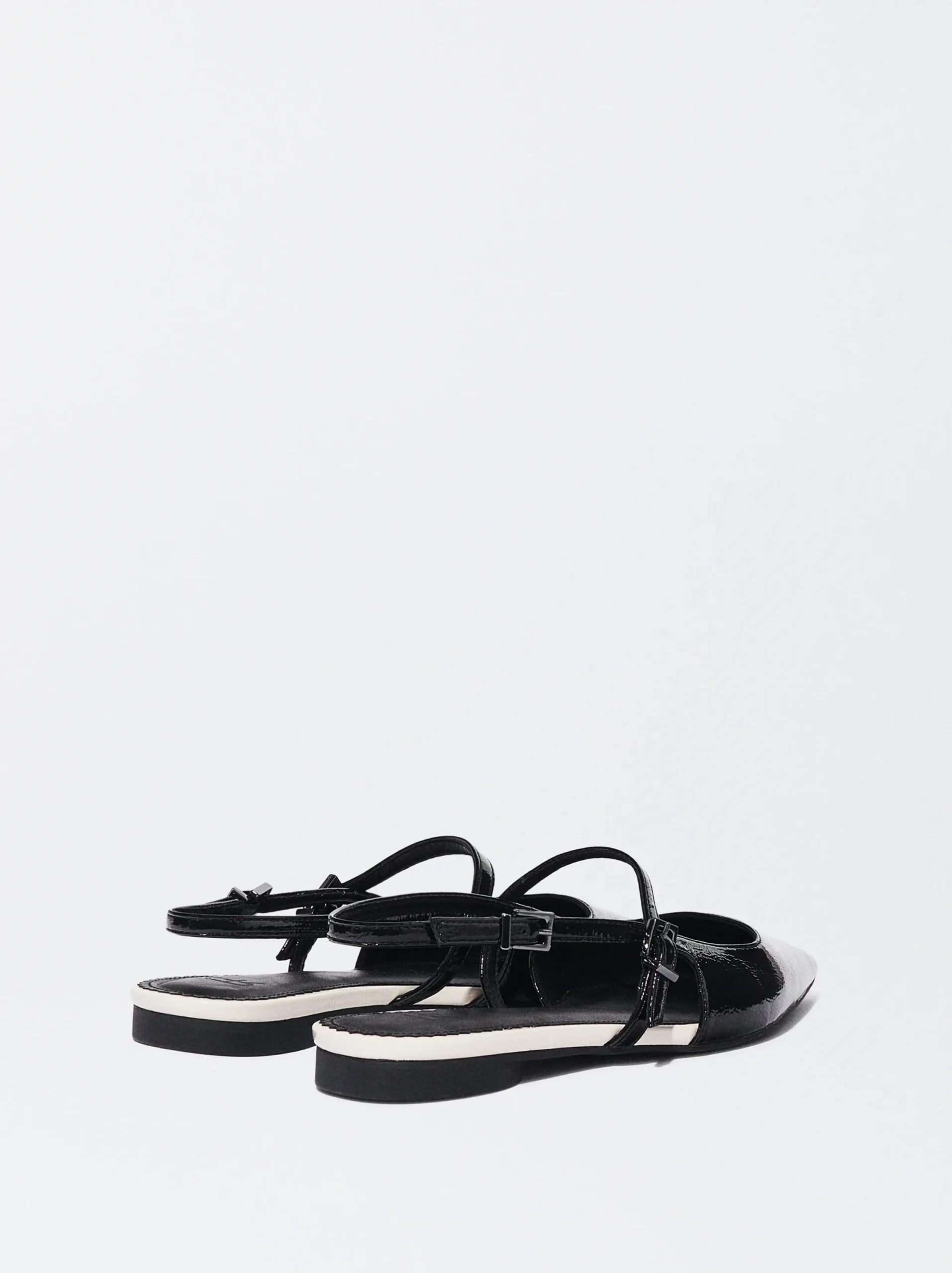 PARFOIS Zapato Plano Destalonado Negro Flash Sale