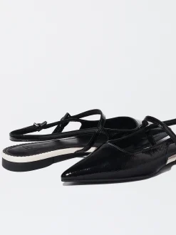 PARFOIS Zapato Plano Destalonado Negro Flash Sale
