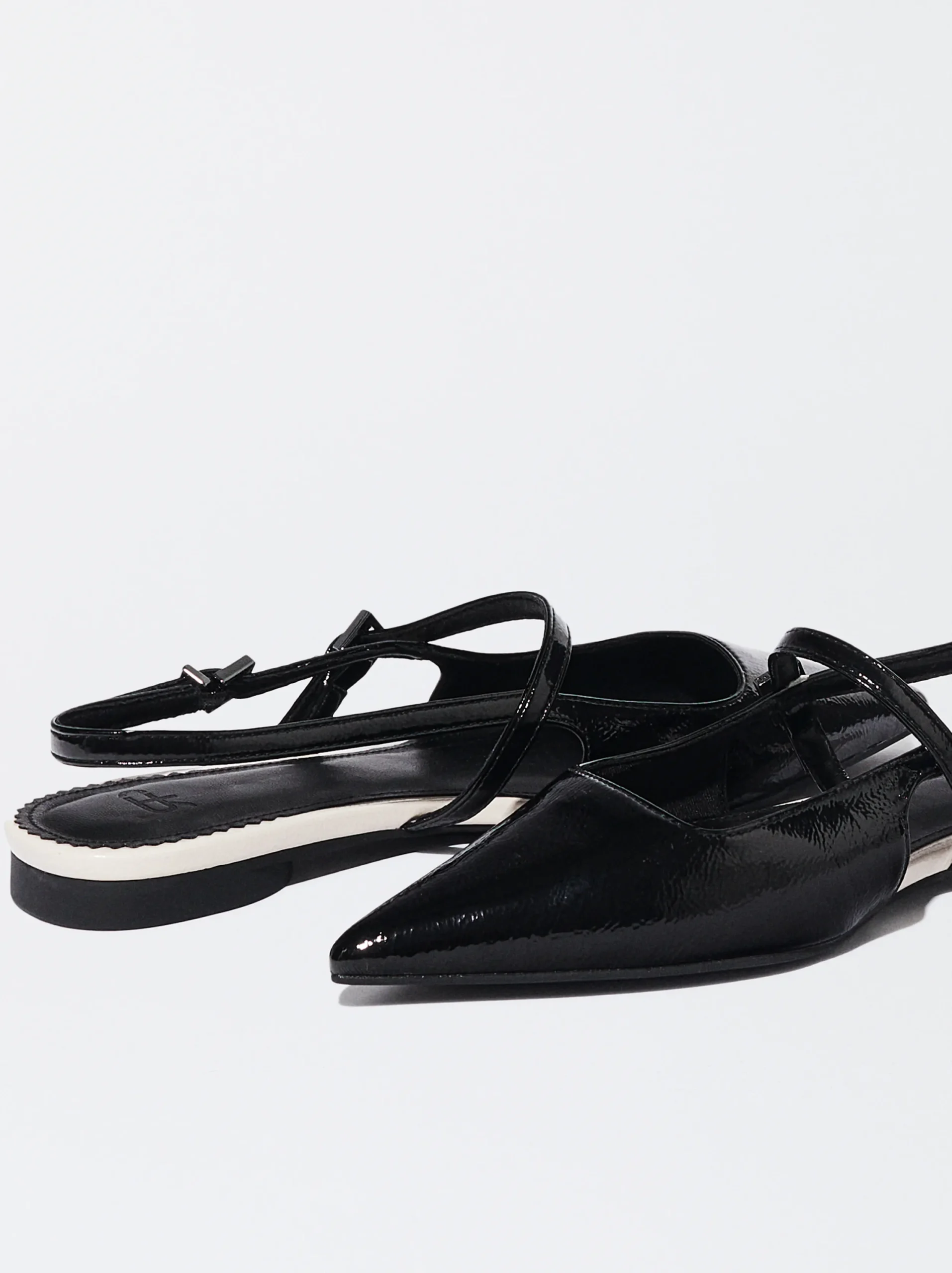 PARFOIS Zapato Plano Destalonado Negro Flash Sale