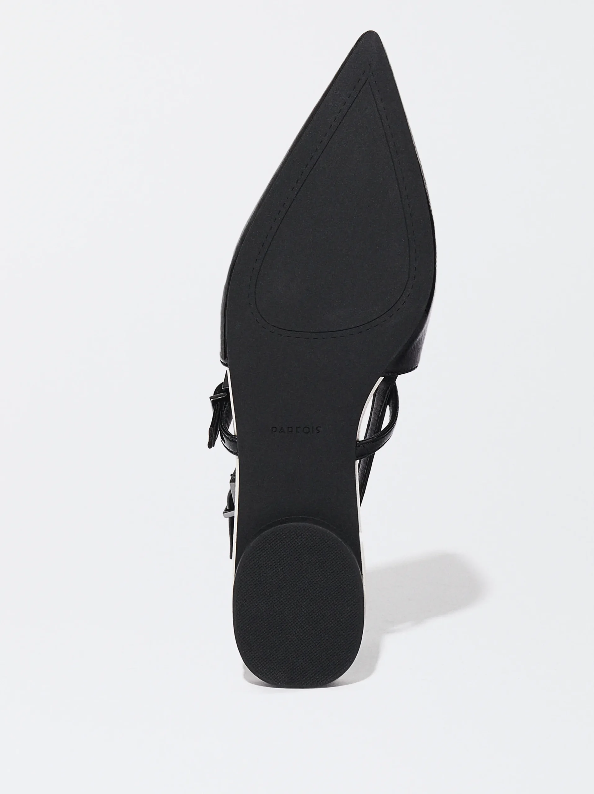 PARFOIS Zapato Plano Destalonado Negro Flash Sale