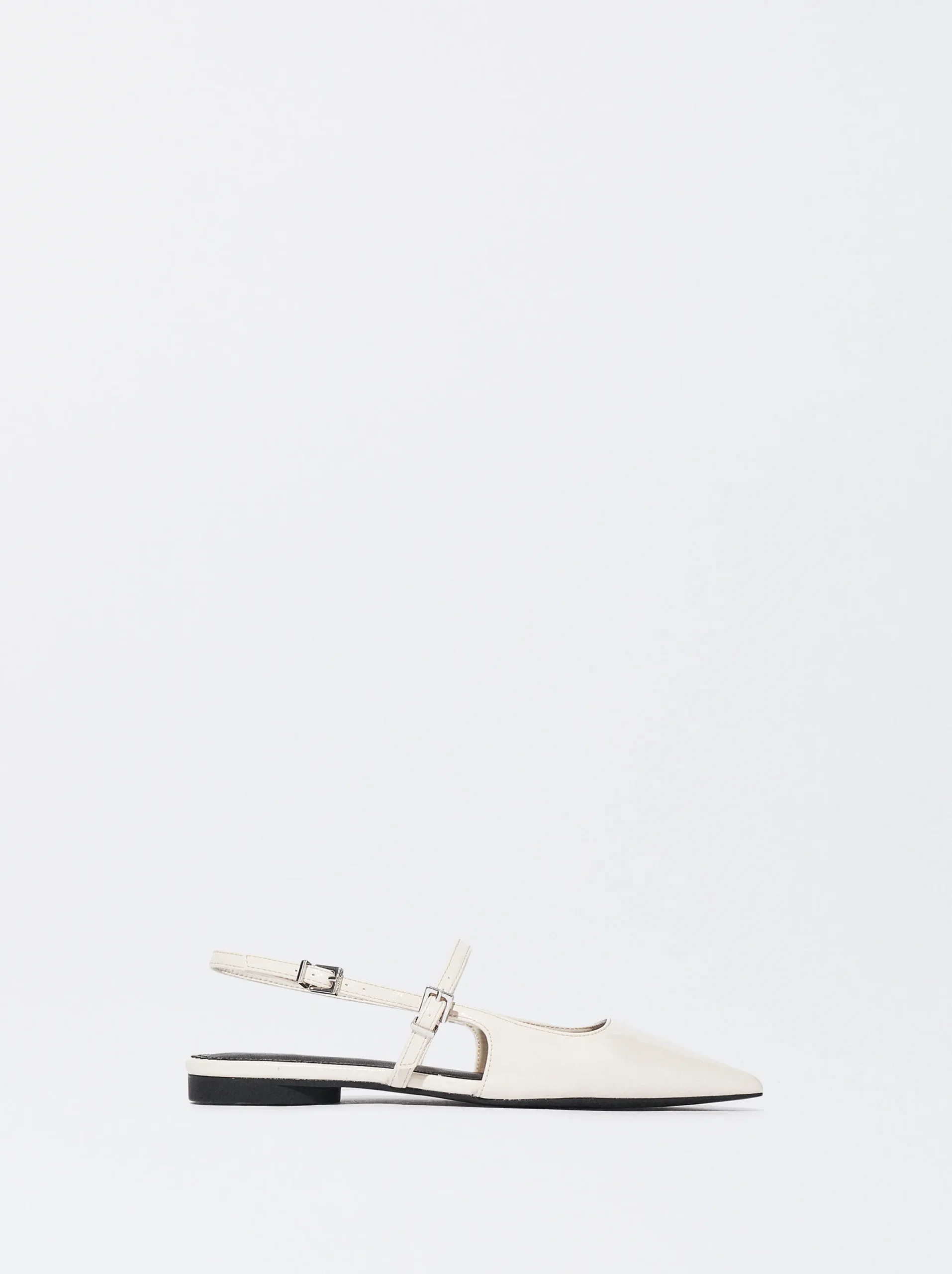 PARFOIS Zapato Plano Destalonado Blanco Cheap