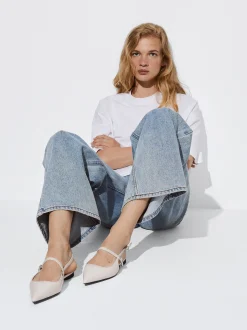 PARFOIS Zapato Plano Destalonado Blanco Cheap