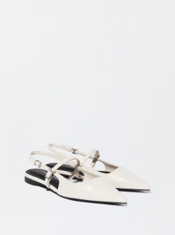 PARFOIS Zapato Plano Destalonado Blanco Cheap