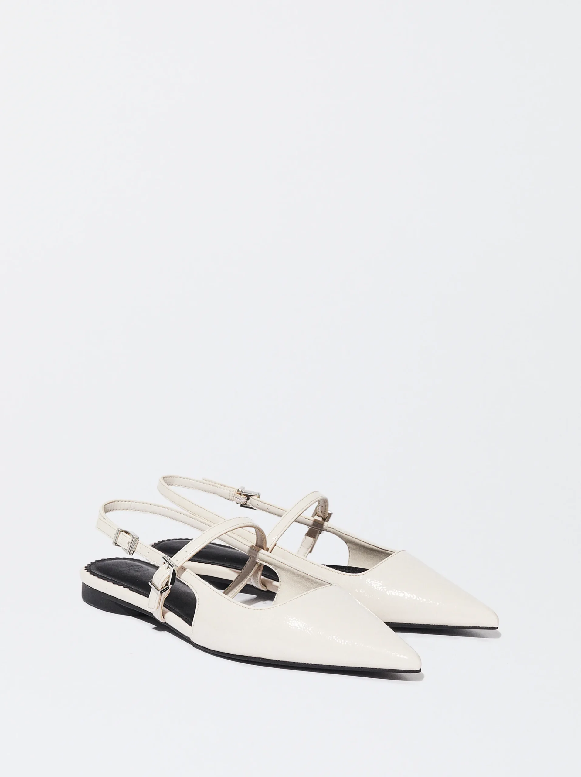 PARFOIS Zapato Plano Destalonado Blanco Cheap