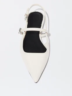 PARFOIS Zapato Plano Destalonado Blanco Cheap