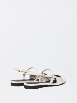 PARFOIS Zapato Plano Destalonado Blanco Cheap
