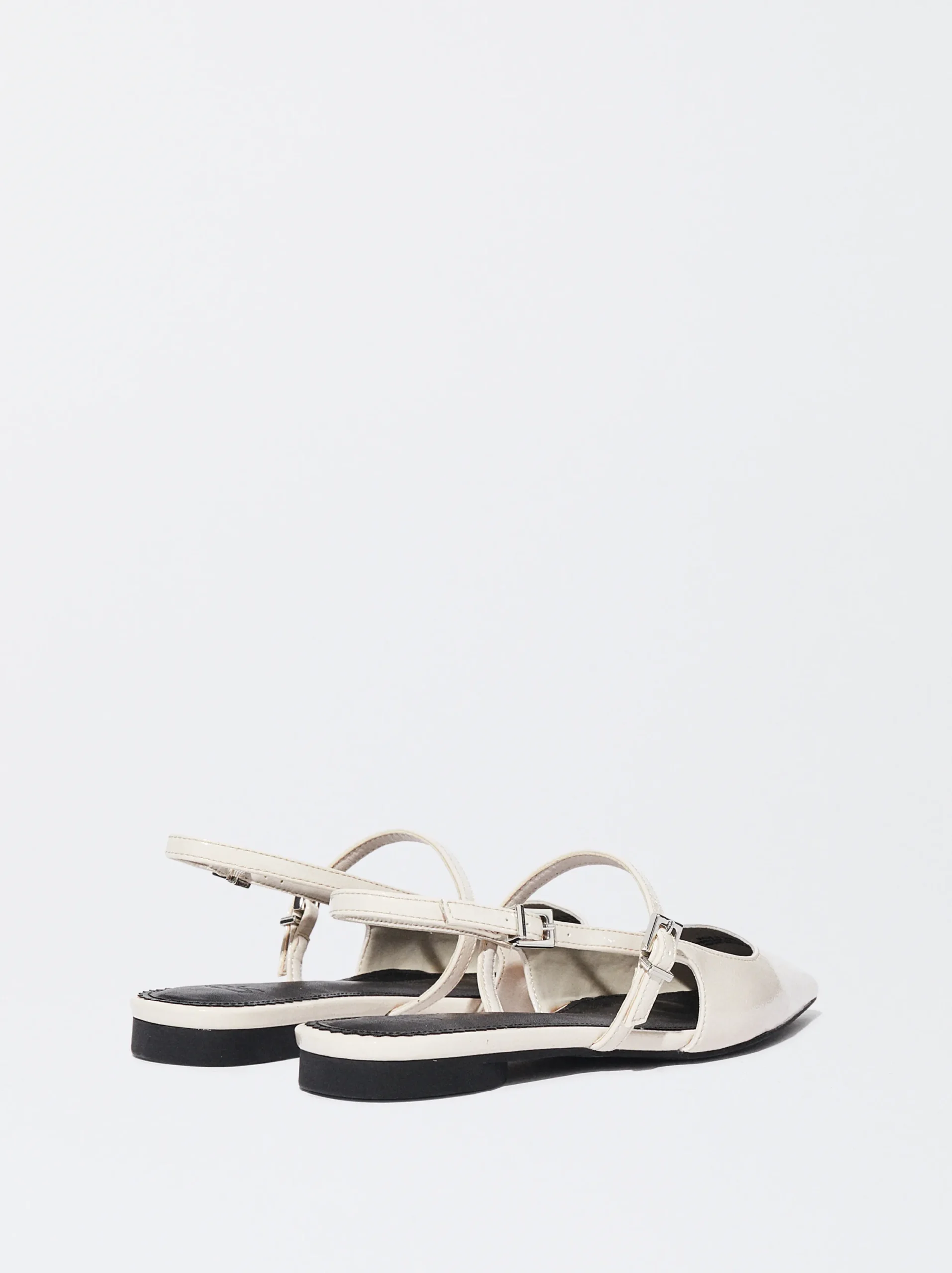 PARFOIS Zapato Plano Destalonado Blanco Cheap