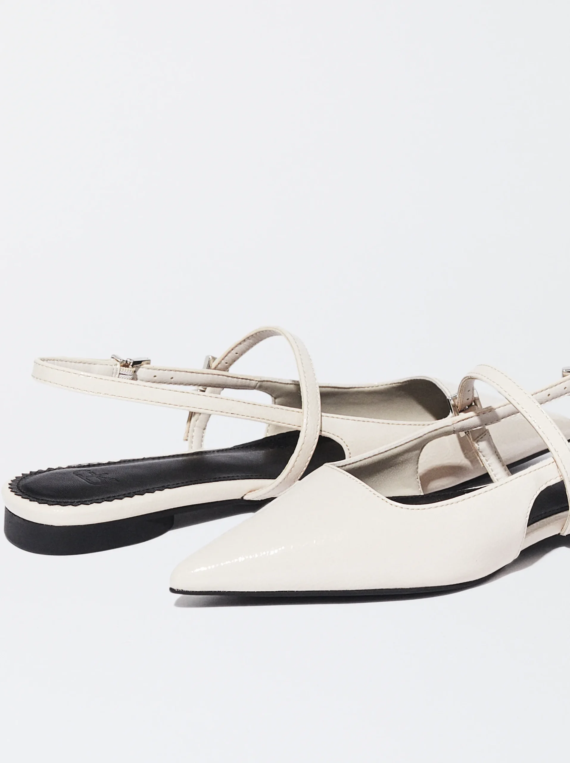 PARFOIS Zapato Plano Destalonado Blanco Cheap