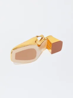 PARFOIS Zapato Tac&oacute;n Destalonado Dorado Cheap